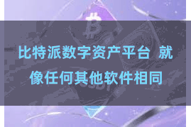 比特派数字资产平台  就像任何其他软件相同